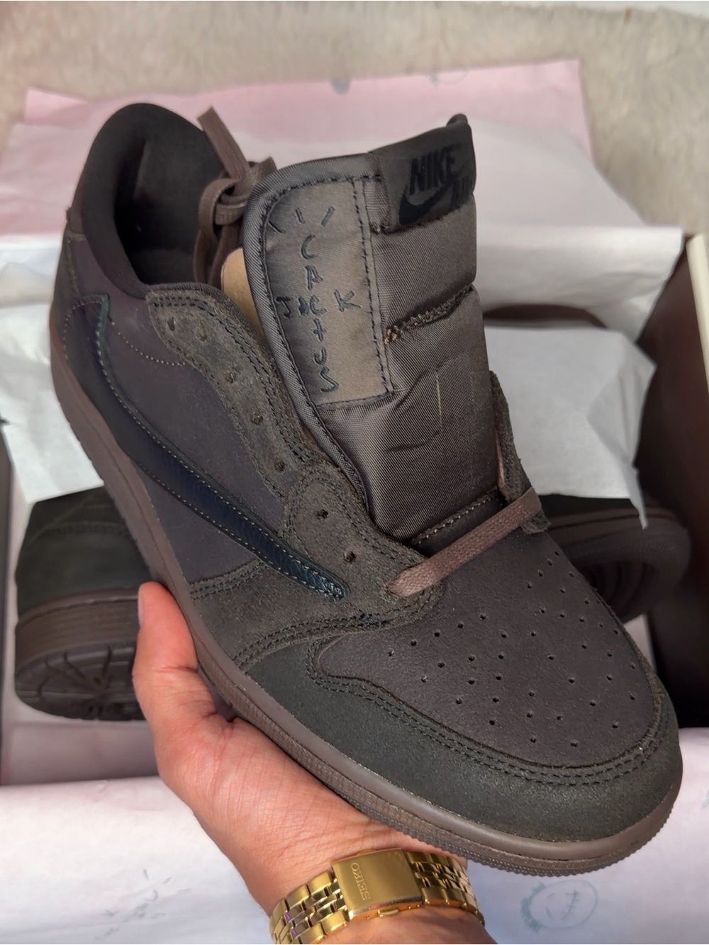 Travis Scott x Air Jordan 1 Low OG “Velvet Brown” Size 8.5